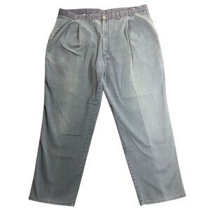 Dockers Mens Pants 44x30 Blue Pleated Relaxed Fit Denim Straight Leg Casual